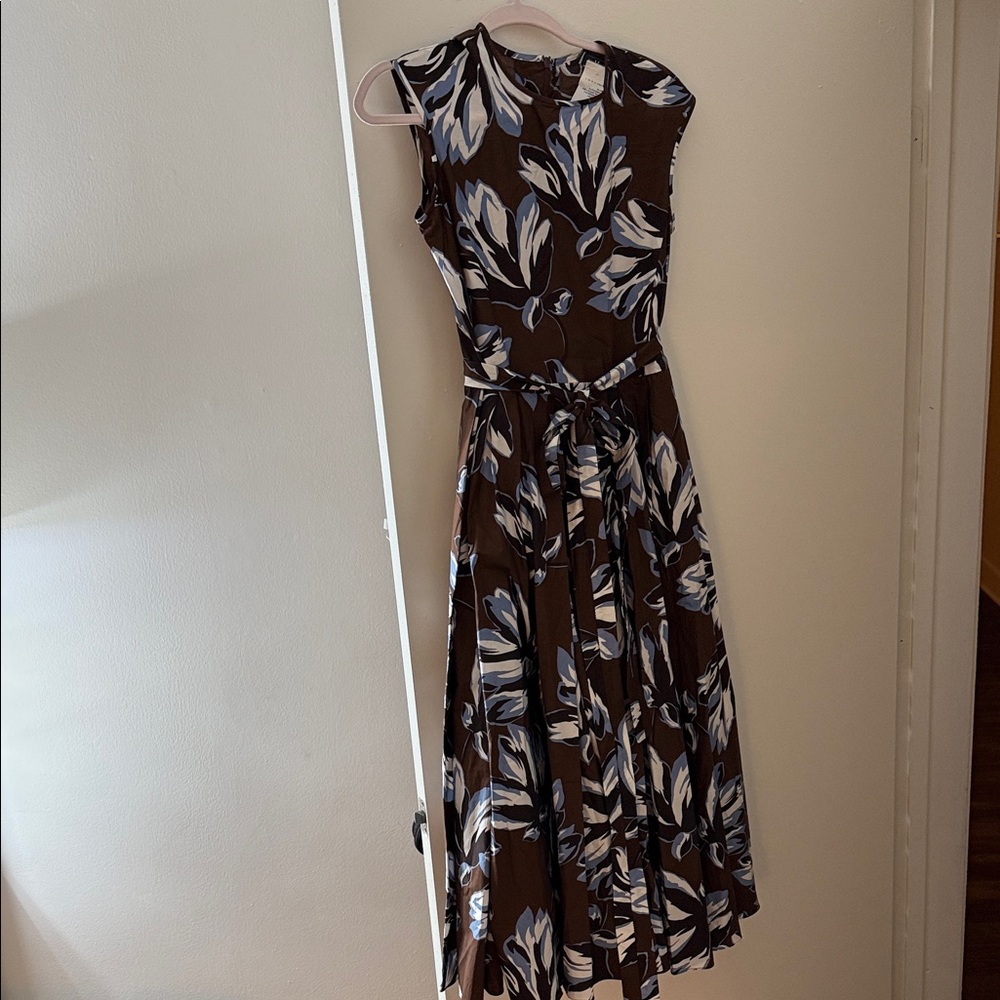MaxMara Brown and White Floral Maxi Dress